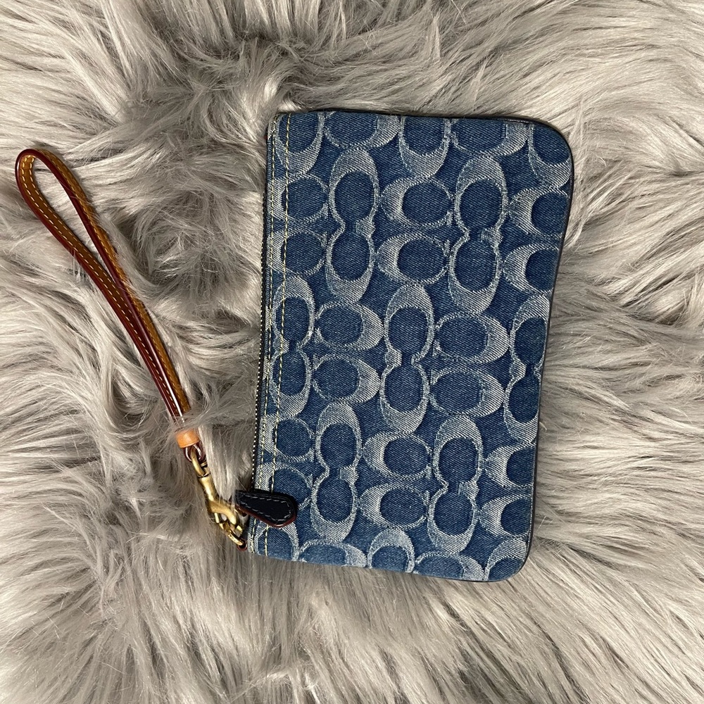COACH Wristlet Blue denim